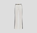 Elisabetta Franchi - JEAN BLANCO CON FRANJA LATERAL NEGRA Y CINTURON NEGRO