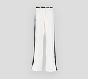 Elisabetta Franchi - JEAN BLANCO CON FRANJA LATERAL NEGRA Y CINTURÓN NEGRO