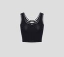 Elisabetta Franchi - CROPTOP NEGRO CON DETALLE EN MESH