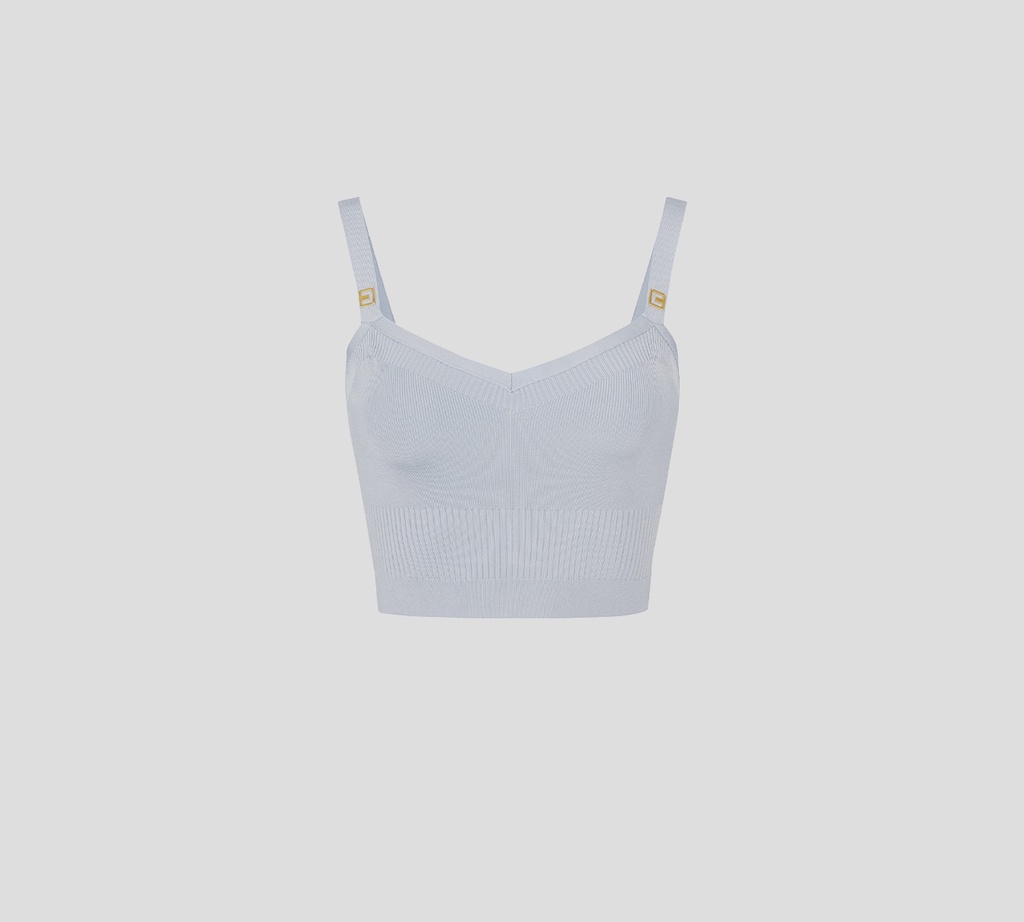 Elisabetta Franchi - CROPTOP STARLIGHT CON DETALLE DORADO