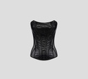 Elisabetta Franchi - TOP TIPO CORSET NEGRO DE CUERO