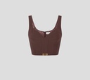 Elisabetta Franchi - TOP MERLOT CON DETALLES DORADOS EN PARTE INFERIOR