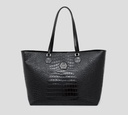 Philipp Plein - CARTERA NEGRA SKULL CRYSTAL CON TEXTURIZADO DE PIEL