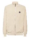Philipp Plein - CHAQUETA BEIGE DE CHÁNDAL JACQUARD CON MONOGRAMA