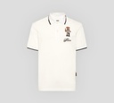 Philipp Plein - POLO BLANCA TEDDY CON LINEAS NEGRAS