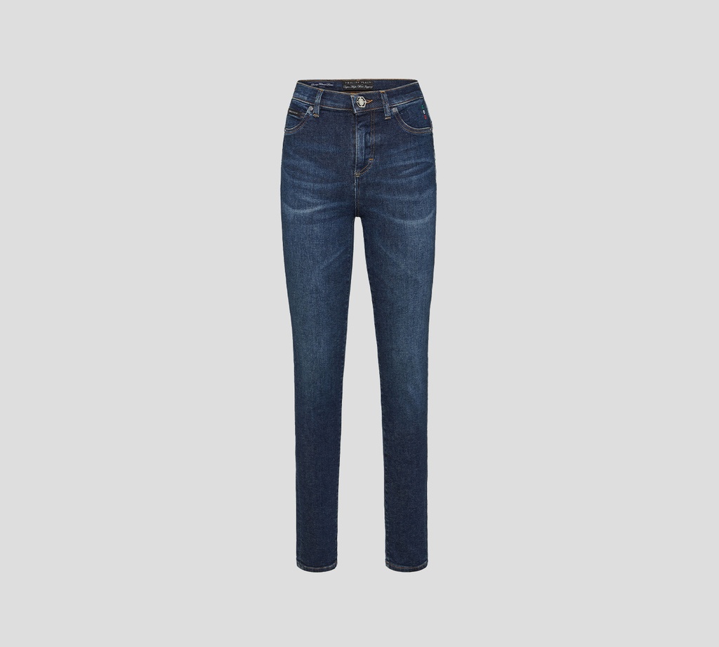 Philipp Plein - BLUE JEANS DE CINTURA ALTA