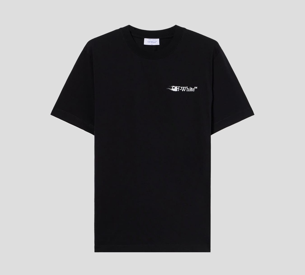 Off White - FRANELA NEGRA CUELLO REDONDO CON LOGO ESTAMPADO EN RELIEVE EN PARTE POSTERIOR