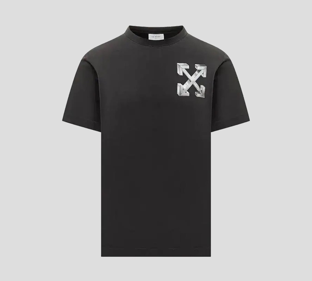 Off White - FRANELA NEGRA CUELLO REDONDO CON LOGO GRANDE ESTAMPADO EN LA ESPALDA