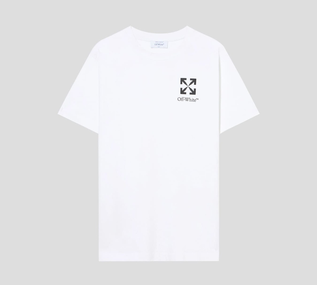 Off White - FRANELA BLANCA CUELLO REDONDO CON LOGO EN NEGRO SOBRE EL PECHO