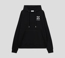 Off White - SWEATER HOODIE NEGRO CON LOGO ESTAMPADO SOBRE EL PECHO Y BOLSILLO FRONTAL
