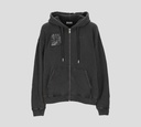 Off White - SWEATER HODDIE GRIS CON ESTAMPADO DE PINTURA BARROCA Y CIERRE FRONTAL