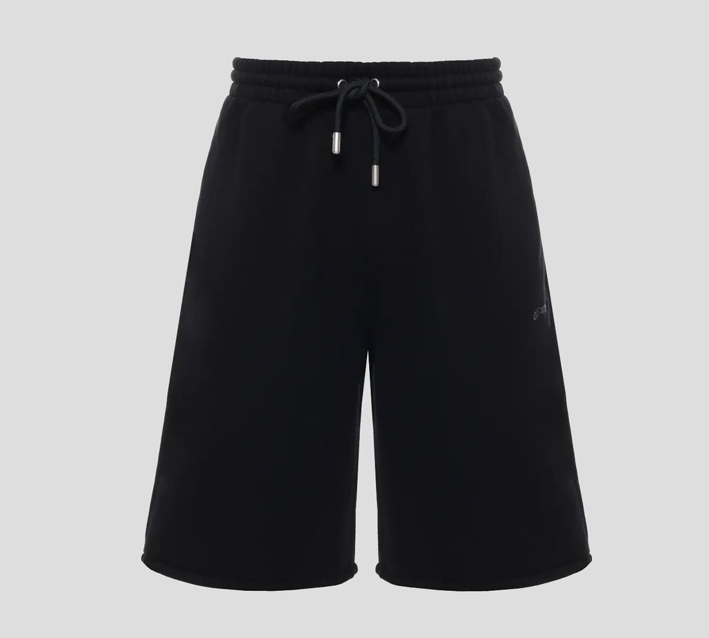 Off White - SHORT BERMUDA NEGRO DE ALGODON CON LOGO BORDADO