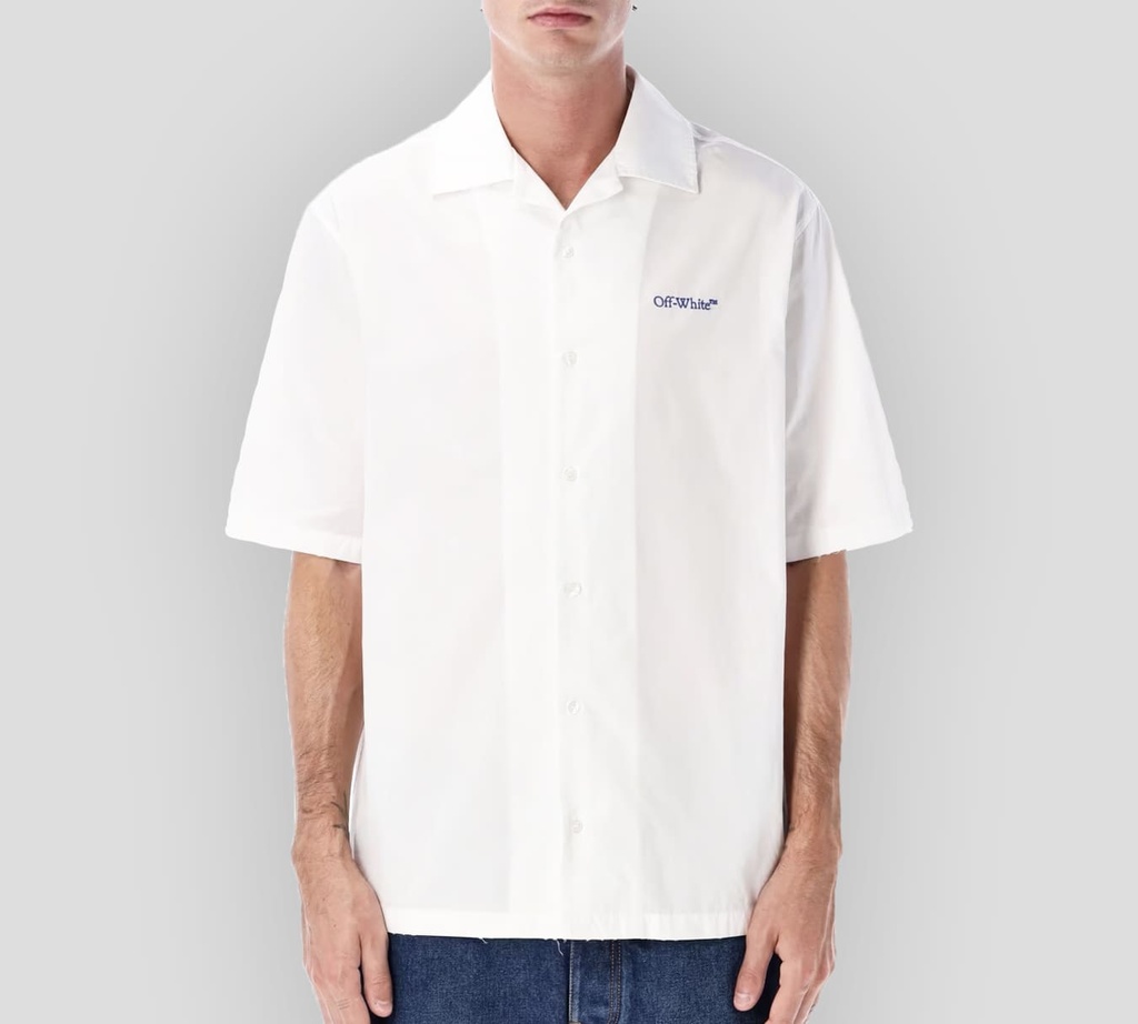 Off White - CAMISA MANGA CORTA BLANCA CON ESTAMPADO SOBRE LA ESPALDA