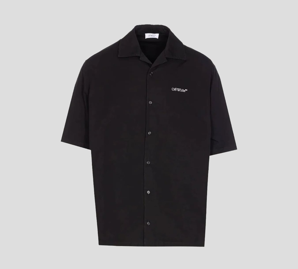 Off White - CAMISA MANGA CORTA NEGRA CON ESTAMPADO SOBRE LA ESPALDA