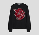 Off White - SWEATER NEGRO TEJIDO CON PATRON DE GRAFFITI AL FRENTE