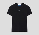 Off White - FRANELA NEGRA CUELLO REDONDO CON LOGO BORDADO EN EL PECHO