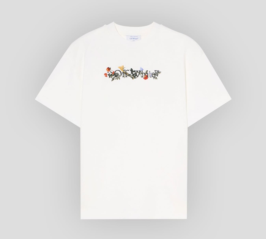 Off White - FRANELA CUELLO REDONDO BLANCA CON ESTAMPADO FLORAL EN LA ESPALDA