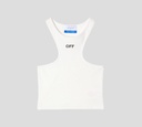 Off White - TOP BLANCO CON CORTE DE FRANELILLA Y LOGO ESTAMPADO EN EL PECHO