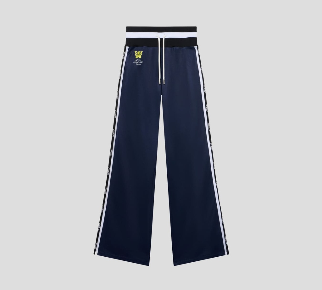 Off White - MONO RECTO AZUL OSCURO CON FRANJAS LATERALES NEGRAS Y BLANCAS
