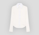 Off White - BLUSA SEMITRANSPARENTE ACANALADA BLANCA