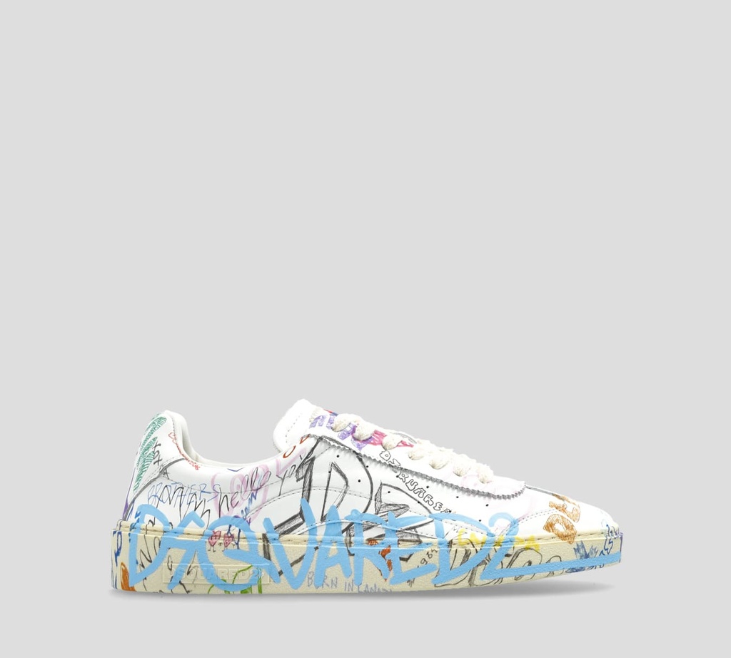 Dsquared2 - SNEAKERS BLANCO CON ESTAMPADO DE GRAFFITI COLORIDO