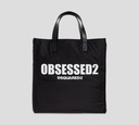 Dsquared2 - SHOPPING BAG NEGRA REFLECTIVA CON LOGO FRONTAL