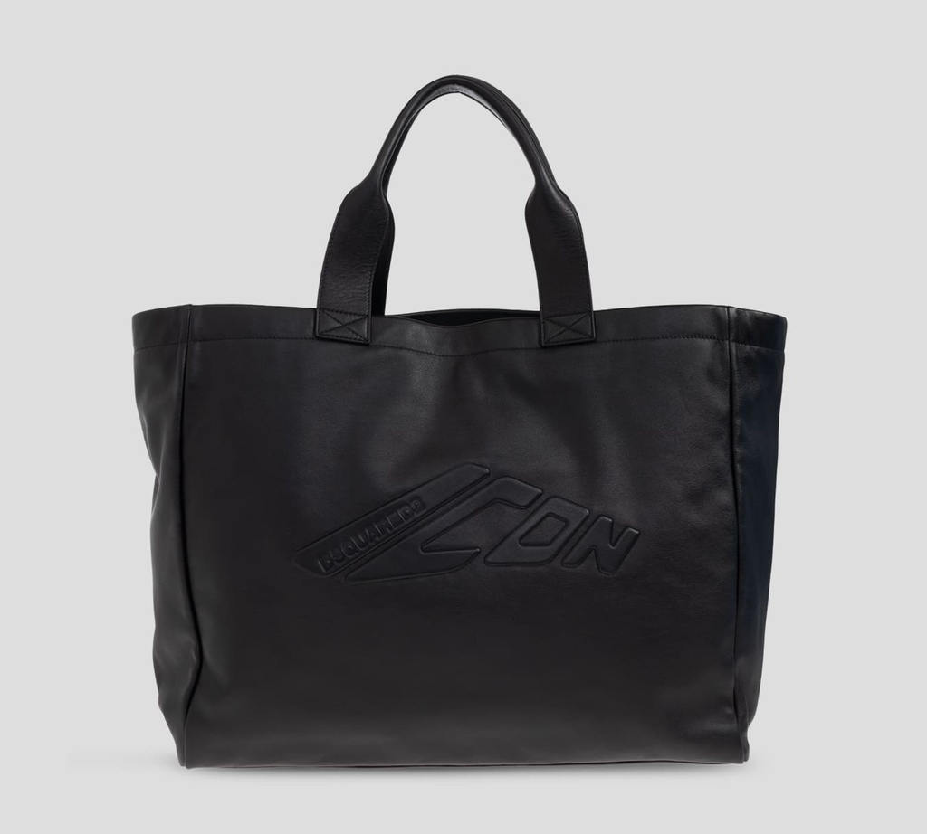 Dsquared2 - CARTERA NEGRA DE CUERO CON LOGO ICON GRABADO