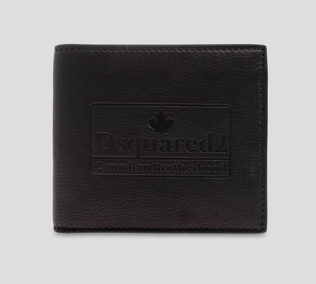 Dsquared2 - BILLETERA NEGRA DE CUERO CON LOGO GRABADO