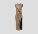Elisabetta Franchi - VESTIDO MARRON SIN MANGAS CON NUDO LATERAL