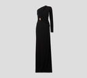 Elisabetta Franchi - VESTIDO NEGRO CON BROCHE DORADO Y HOMBRO DERECHO DESCUBIERTO