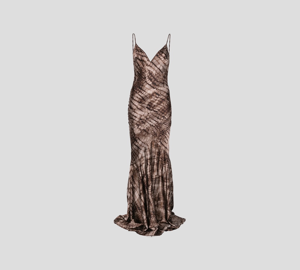 Elisabetta Franchi - VESTIDO DE TIRAS CON ESTAMPADO DE CAIMAN