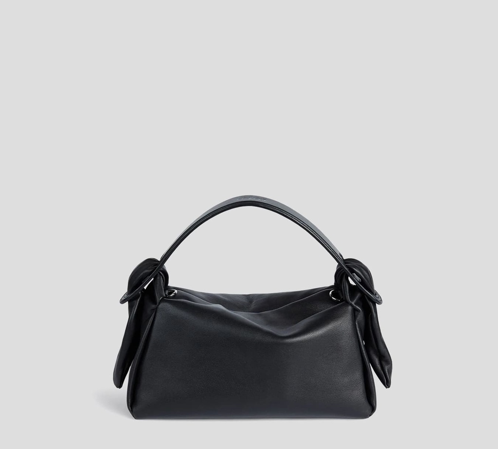Kenzo - CARTERA DE MANO EN CUERO NEGRO CON LOGO GRABADO EN ASA