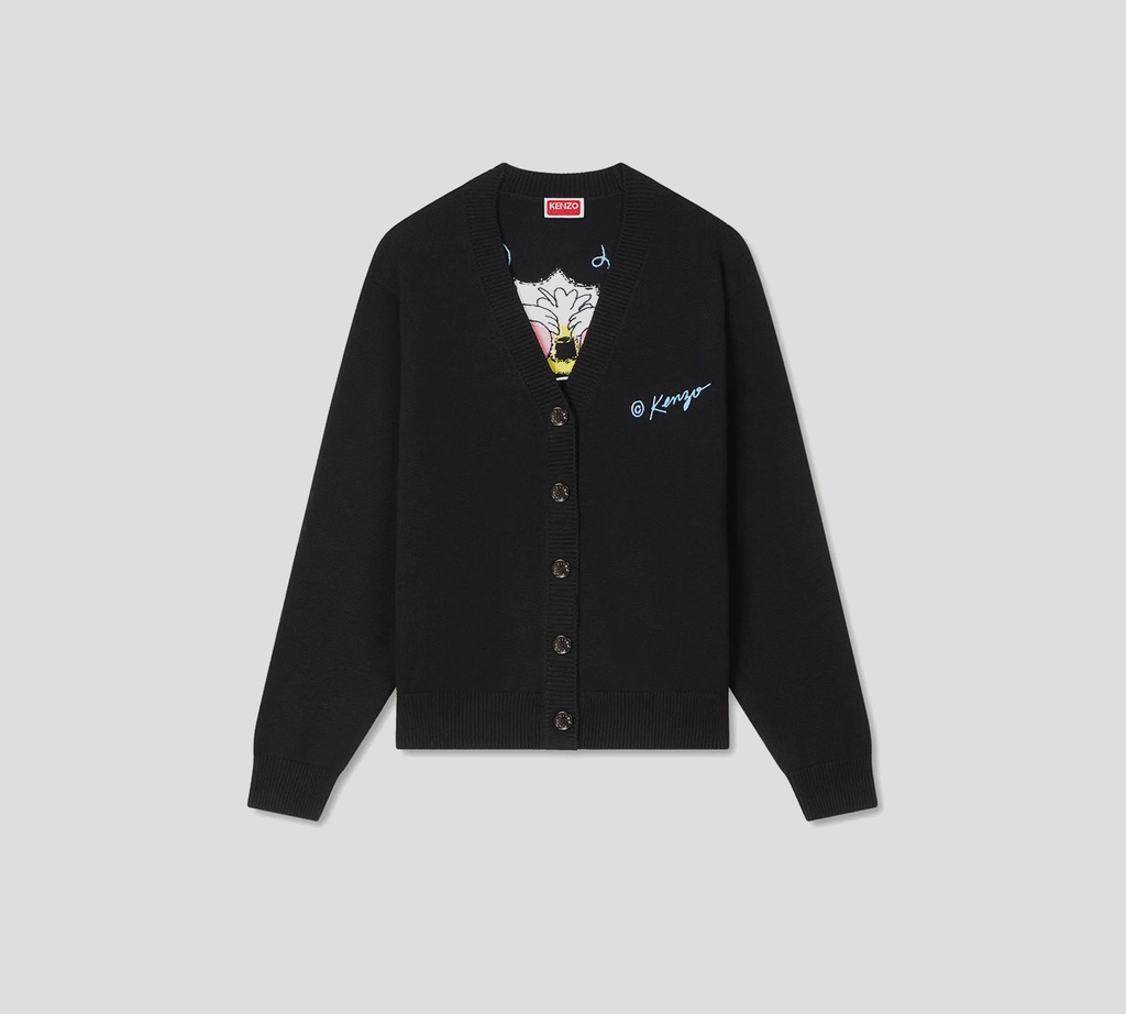 Kenzo - CARDIGAN NEGRO CON TIGRE AMARILLO