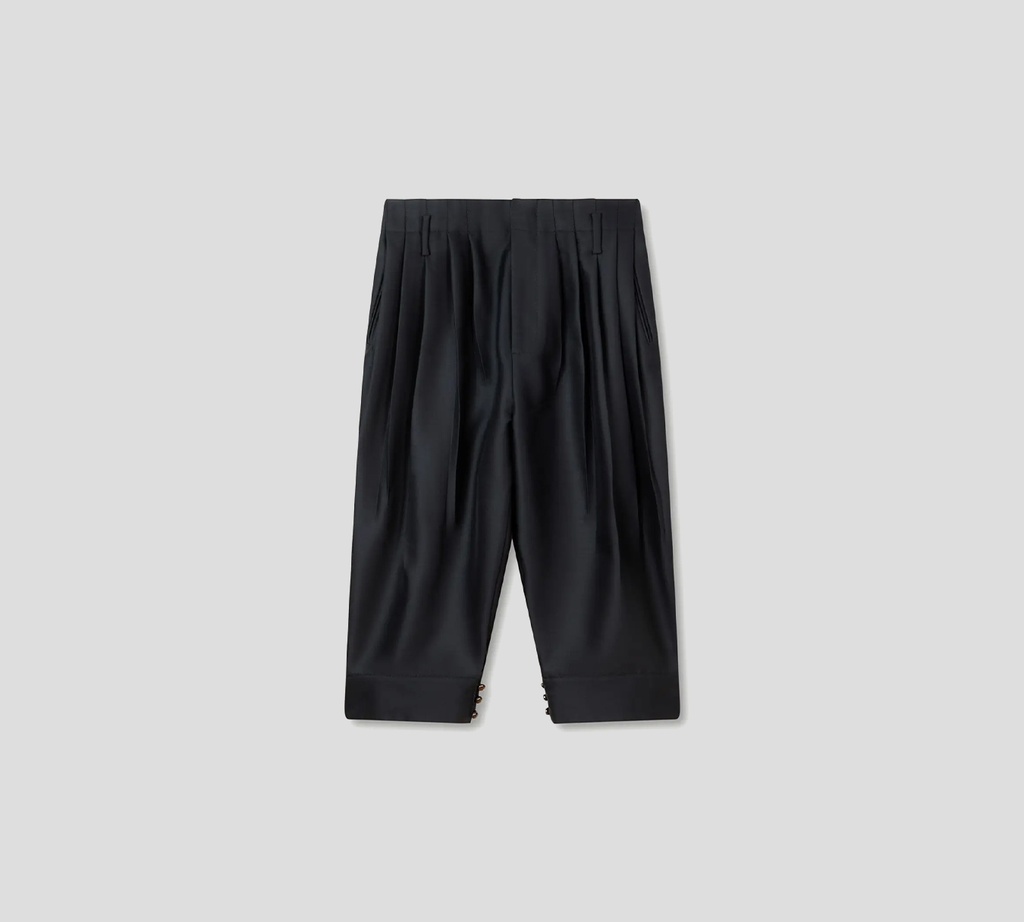 Kenzo - PANTALON CORTO NEGRO CON PLIEGUES