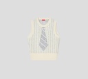 Kenzo - TOP CREMA CON BRILLANTES PLATEADOS