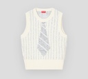 Kenzo - TOP CREMA CON BRILLANTES PLATEADOS
