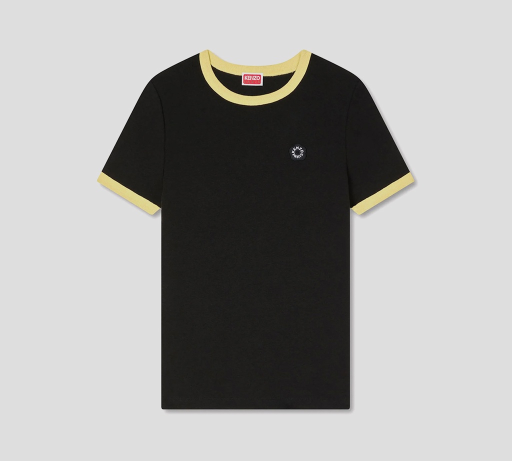 Kenzo - FRANELA NEGRA CON BORDES AMARILLOS