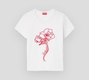 Kenzo - FRANELA BLANCA CON BORDADO DE FLOR ROJA