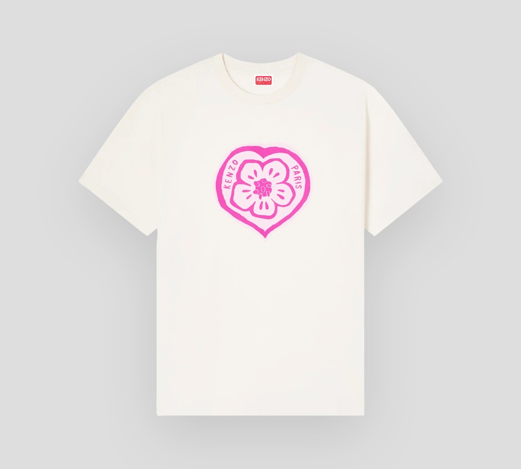 Kenzo - FRANELA BLANCO HUESO CON CORAZON ROSADO