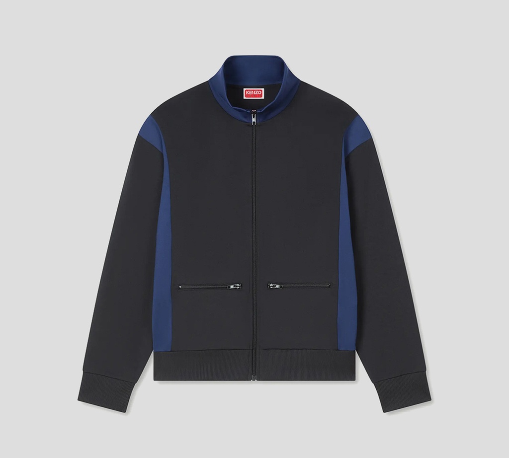 Kenzo - CHAQUETA NEGRA CON AZUL Y CUELLO ALTO