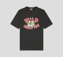 Kenzo - FRANELA NEGRA CON TIGRE ESTAMPADO Y LETRAS ROJAS