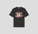Kenzo - FRANELA NEGRA CON TIGRE ESTAMPADO Y LETRAS ROJAS