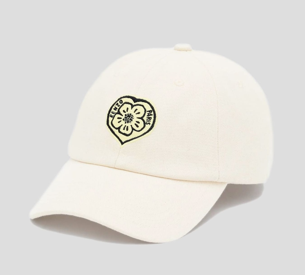 Kenzo - GORRA BEIGE CON FLOR BORDADA