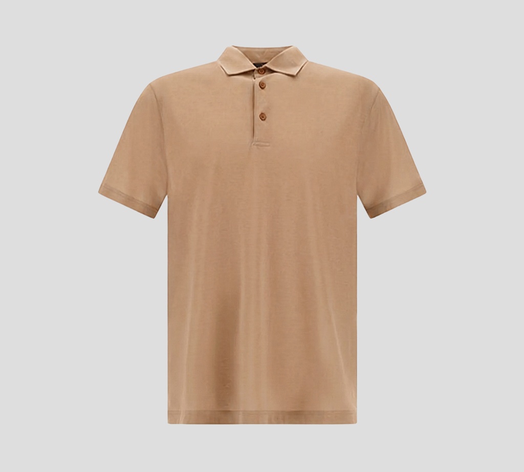 Herno - POLO CLÁSICA MARRÓN CLARO EN ALGODÓN Y SPANDEX