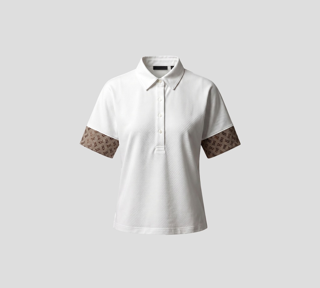 Herno - POLO BLANCA CON DISEÑO EN MANGA