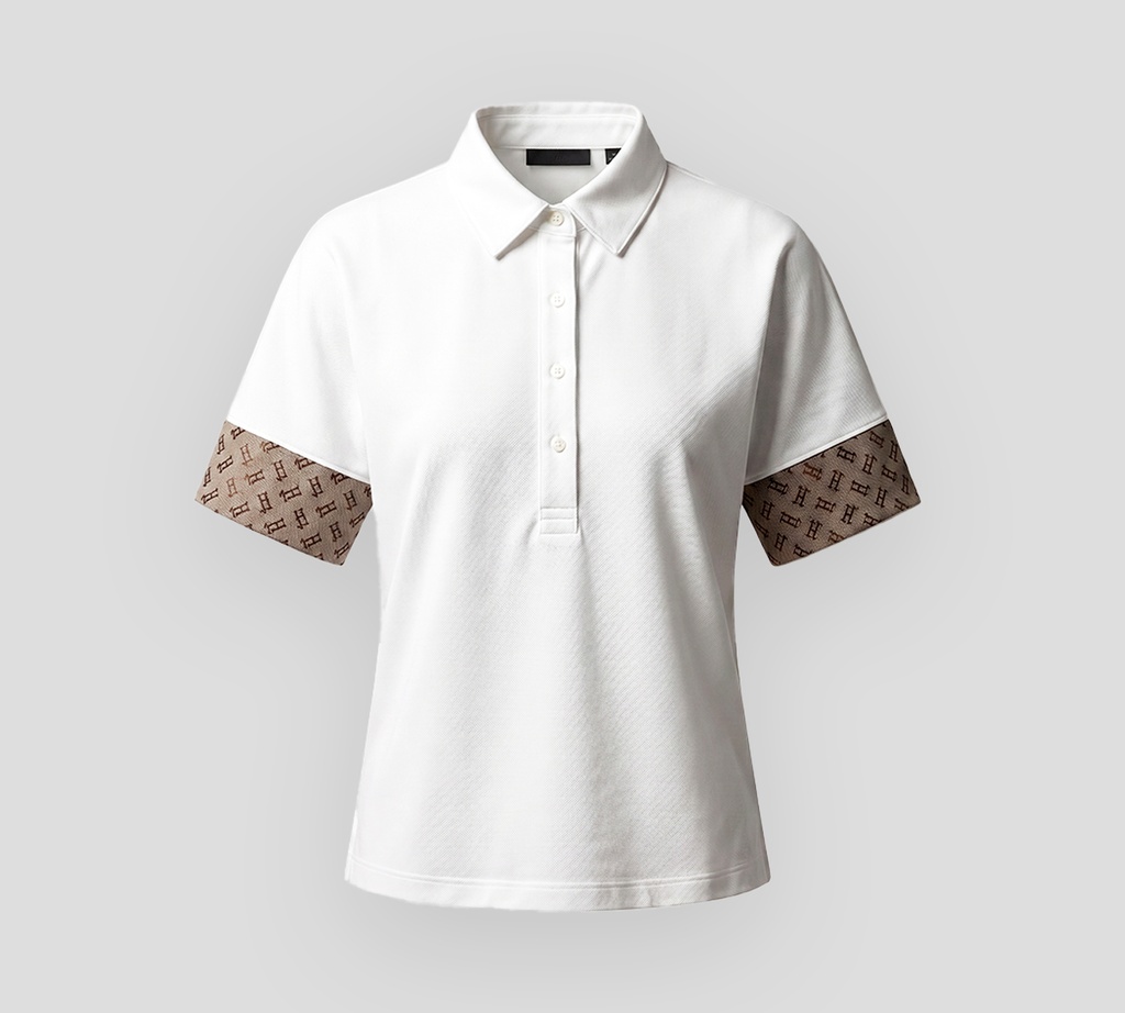 Herno - POLO BLANCA CON DISEÑO EN MANGA