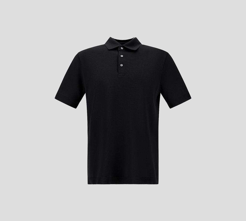 Herno - POLO NEGRA DE ALGODÓN