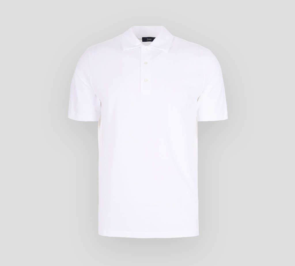 Herno - POLO CLÁSICA BLANCA EN ALGODÓN Y SPANDEX