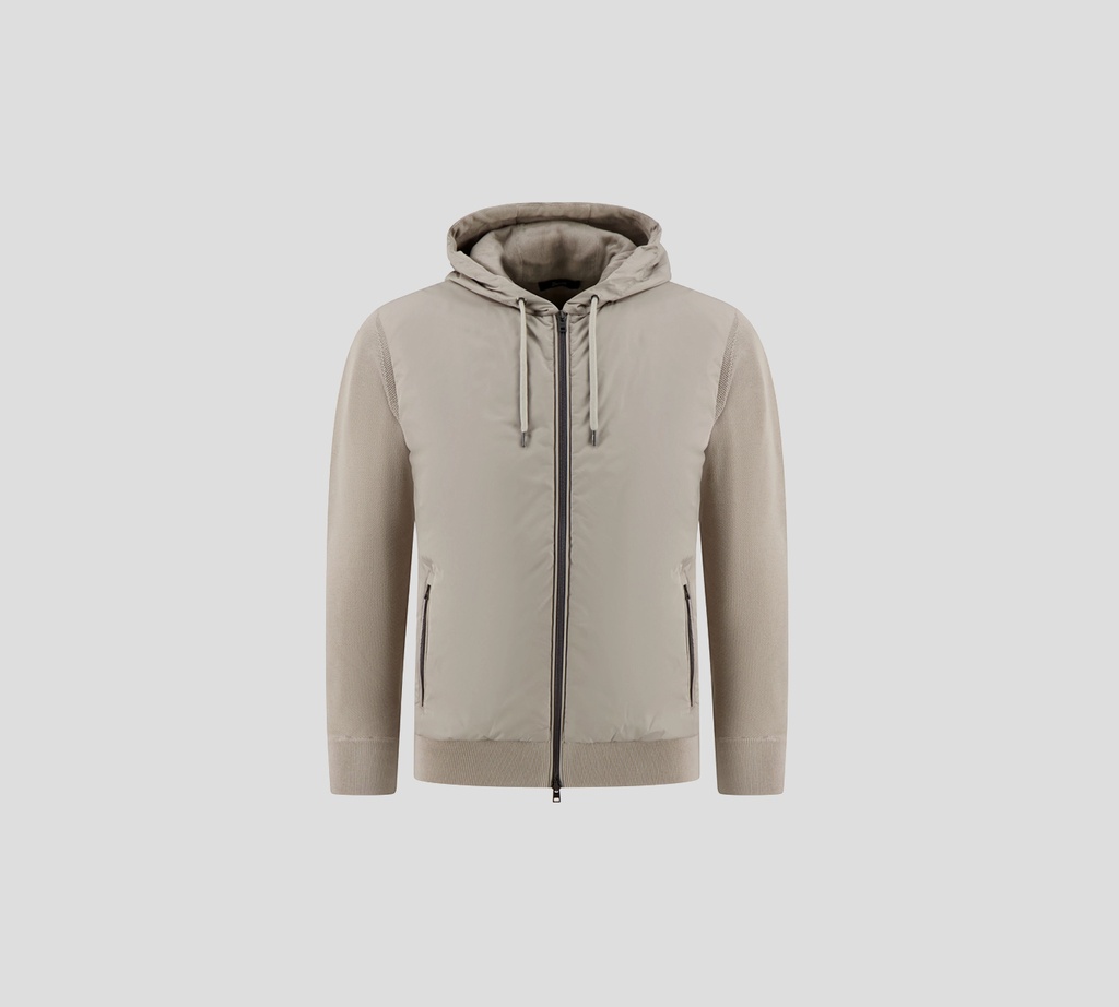Herno - CHAQUETA GRIS DE MANGAS TEJIDAS