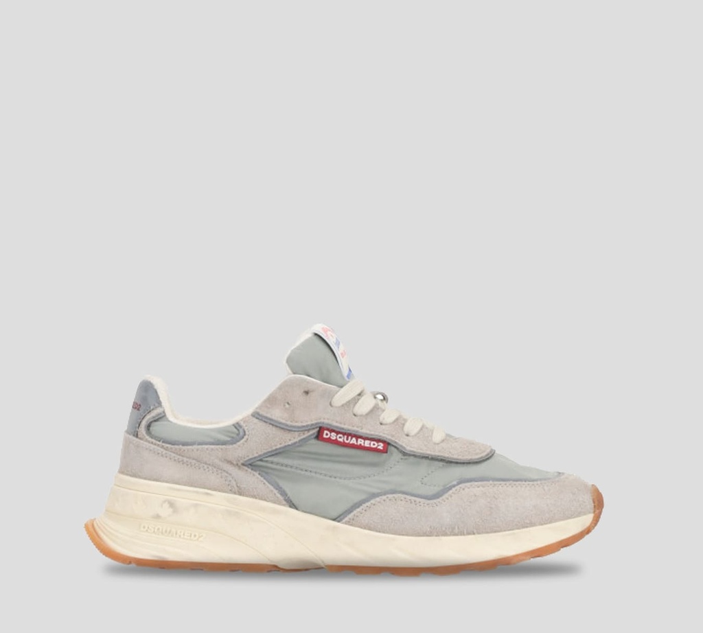 Dsquared2 - SNEAKERS RUNNER GRISES CON SUELA DESGASTADA Y TELA DE GAMUZA